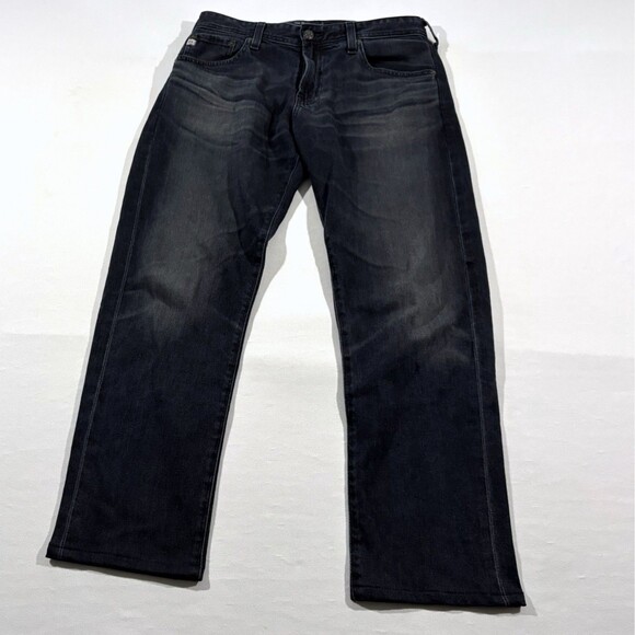 AG Adriano Goldschmied Tellis Jeans Mens Black Modern Slim Stretch Denim 31x27 - Picture 1 of 11